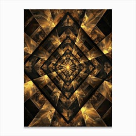 Abstract Golden Geometric Pattern Canvas Print