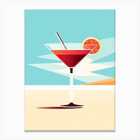 Mid Century Modern Sex On The Beach Floral Infusion Cocktail 6 Canvas Print