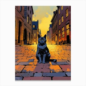 Cat In The City 1 Canvas Print