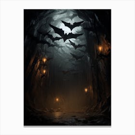 Majestic Bat Cave Silhouette 6 Canvas Print