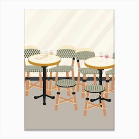 Paris Cafe Chairs, France Canvas Print