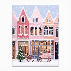 Amsterdam Travel Christmas Painting Canvas Print
