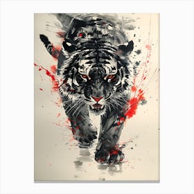 Badass Angry Tiger Ink Painting 15 Canvas Print