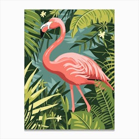 Greater Flamingo Kenya Tropical Illustration 5 Canvas Print
