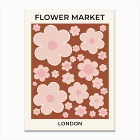 Flower Market London Terracotta Canvas Print