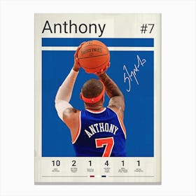 Carmelo Anthony Canvas Print