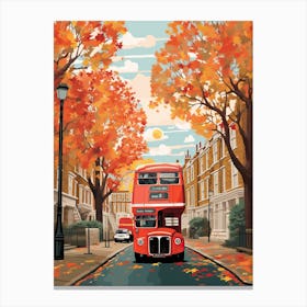 London Street In Autumn Fall Travel Art 1 Canvas Print