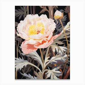 Peony 2 Flower Painting Canvas Print