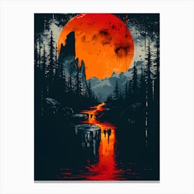 Red Moon 3 Canvas Print