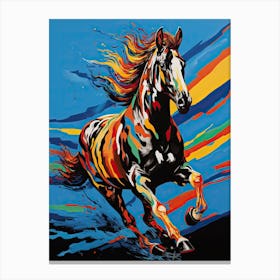 A Horse Painting In The Style Of Decalcomania 1 Canvas Print