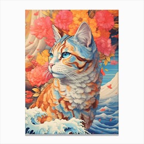 Cat In The Sea Canvas Print