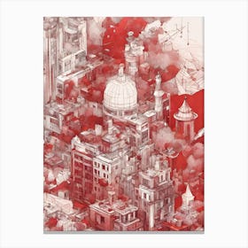 Red architecture City Canvas Print