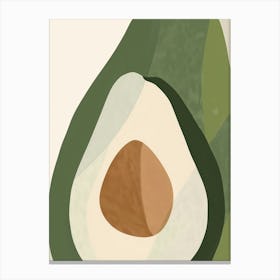 Avocado Close Up Illustration 3 Canvas Print