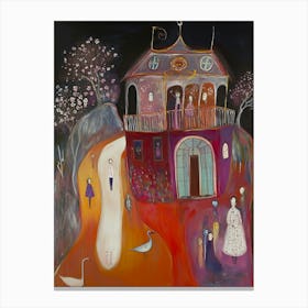 House At Night Canvas Print