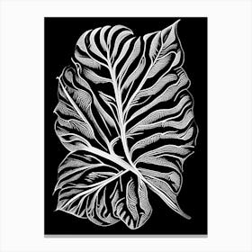 Papaya Leaf Linocut 2 Canvas Print