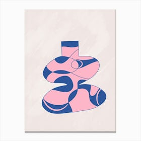 Pink And Blue Vase Canvas Print