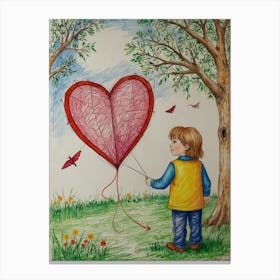 Heart Kite 11 Canvas Print