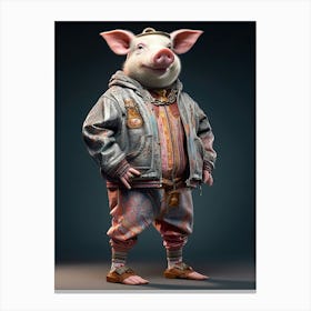 Pig In A Suit 4 Canvas Print