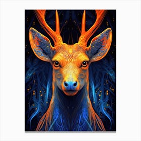 Glowing Neon Deer Canvas Print