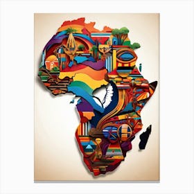 Africa Map 6 Canvas Print