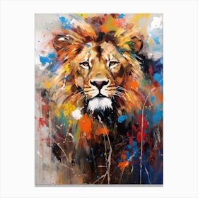 Lion Art Painting Abstract Impresionist Style 2 Canvas Print