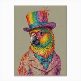 Parrot In A Top Hat Canvas Print