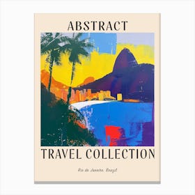 Abstract Travel Collection Poster Rio De Janeiro Brazil 6 Canvas Print