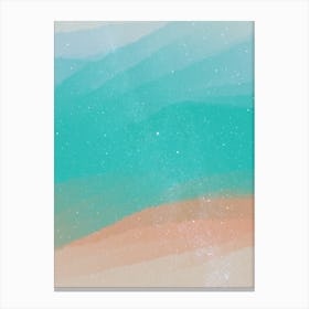 Minimal art abstract watercolor painting of warm and calm waves Canvas Print