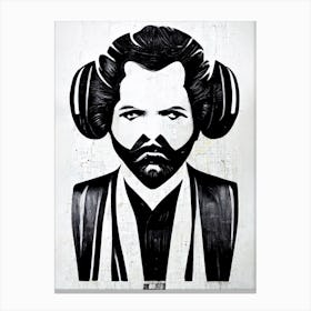 Prince Leia Stencil Graffiti Street Art Canvas Print