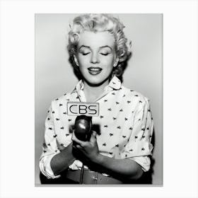 Actress Marilyn Monroe Is Interviewed On The Cbs Radio Canvas Print