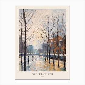 Winter City Park Poster Parc De La Vilette Paris 1 Canvas Print