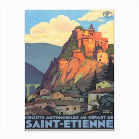 Saint-Etienne France Vintage Travel Poster Canvas Print