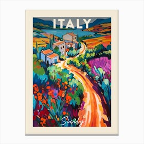Sicily Italy 2 Fauvist Painting Travel Poster Canvas Print