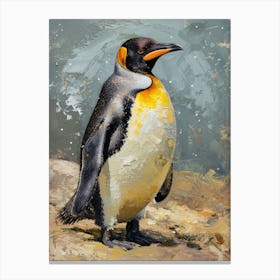 Galapagos Penguin Ross Island Colour Block Painting 1 Canvas Print