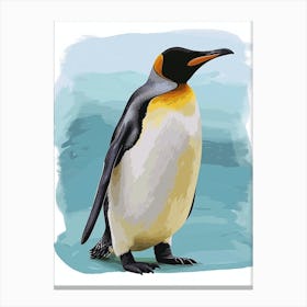 Emperor Penguin Grytviken Minimalist Illustration 5 Canvas Print