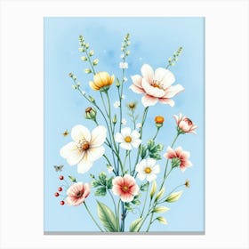 Watercolor Flowers 7 Canvas Print