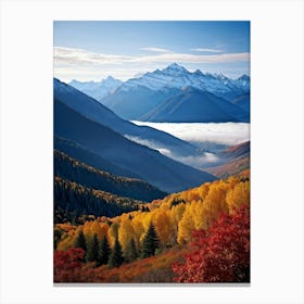 Alpine Landscape Unfurls Across Panoramic Canvas Autumn Colors Drape The Mountain Slopes Fiery Map 2 1 Canvas Print