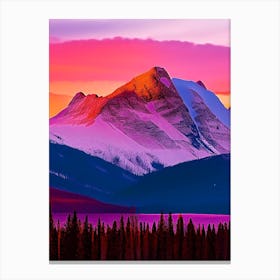 The Canadian Rockies Pop Art Sunset Canvas Print