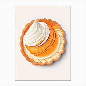 Sweet Potato Pie Dessert Neutral Abstract Illustration Flower Canvas Print