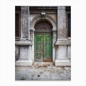 Green Church Doors Venice Canvas Print