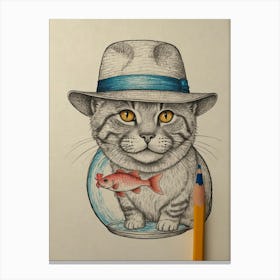 Cat In Hat 9 Canvas Print