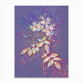 Geometric Musk Rose Mosaic Botanical Art on Veri Peri n.0016 Canvas Print