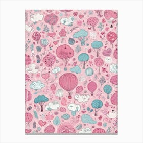 Pink Valentine'S Day Canvas Print