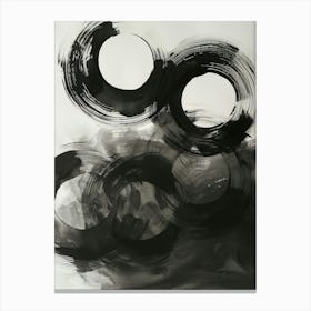 Black And White Circles 5 Canvas Print