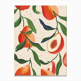 Peach Pattern Illustration 2 Canvas Print