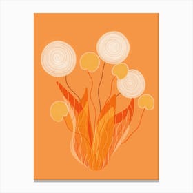 Orange White Flowers Plant Canvas Print