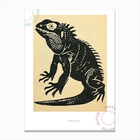 Cuban Iguana Bold Block 2 Poster Canvas Print