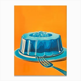 Retro Blue Jelly Vintage Cookbook Inspired 1 Canvas Print