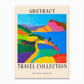 Abstract Travel Collection Poster Lake Titicaca Bolivia Peru 1 Canvas Print