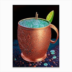 Moscow Mule Pointillism Cocktail Poster Canvas Print